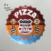 DL-PIZZA US 66 Bottle Cap Metal TIN SIGNS Antique Home Office Wall Decoration   232860991714